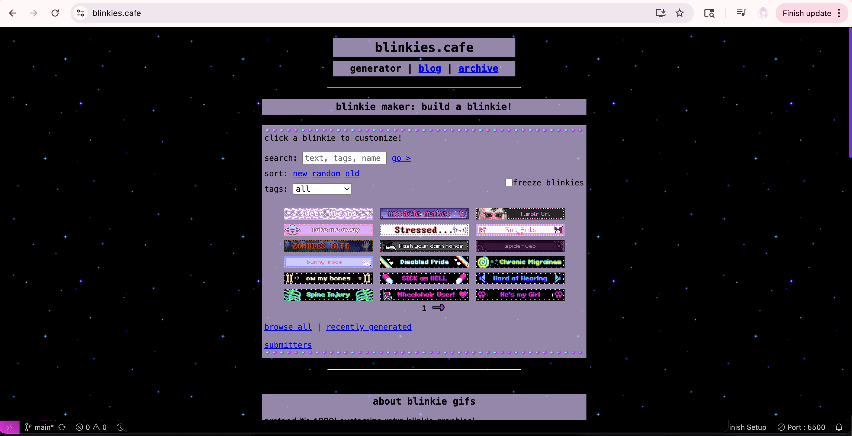 me on the website, blinkies-cafe.