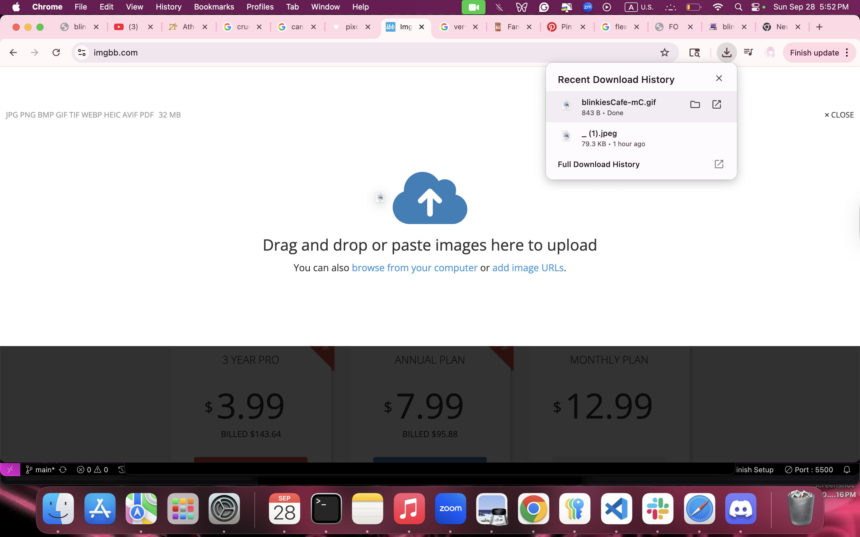 in imgbb, dragged the downloaded files into the upload section