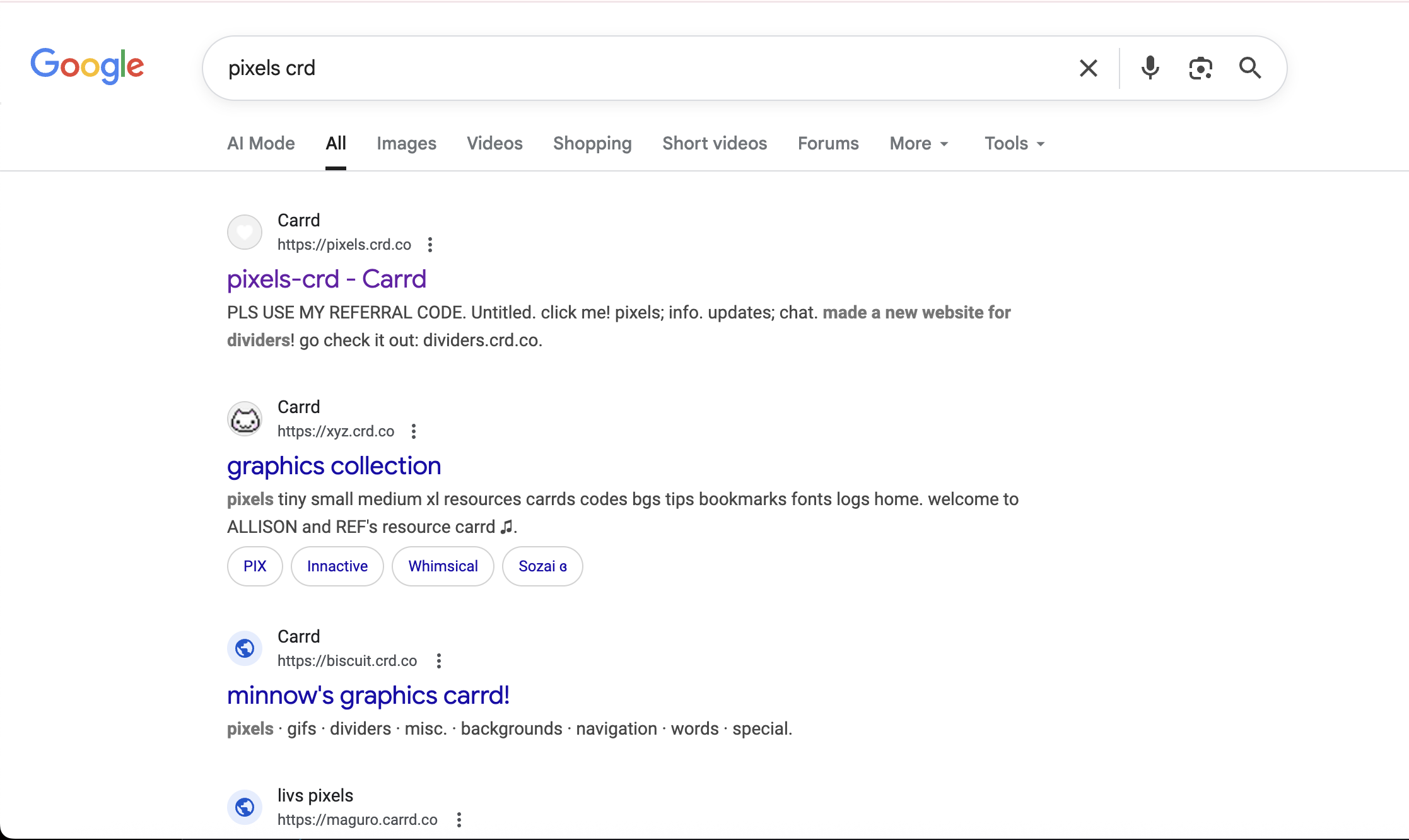the result of googling pixels crd